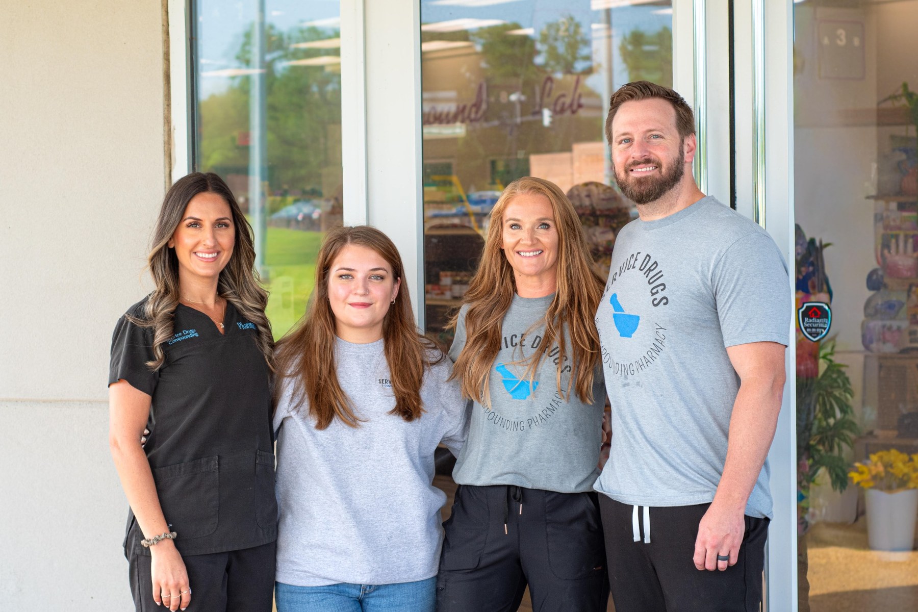 Service Drugs compounding team outside the Ridgeland, Mississippi pharmacy